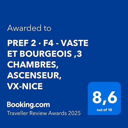 Pref 2 - F4 - Vaste Et Bourgeois ,3 Chambres, Ascenseur, Vx-nice Nice